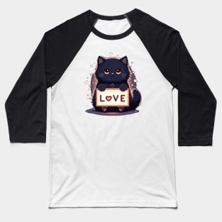 Cute Cat - Love Baseball T-Shirt